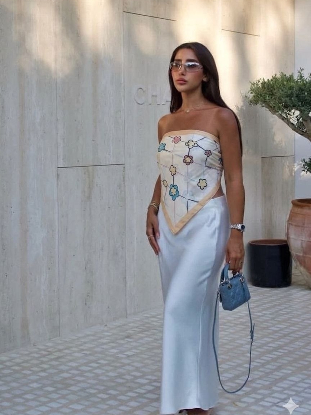 Elegant 100%silk Twill Scarf Italy 90/90cm